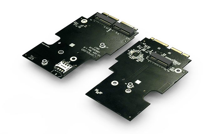 Two Compulab FACET extension cards for the Fitlet2